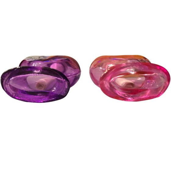 Set of 2 Glass Heart Message in A Bottle w Love notes and corks - Picture 3 of 5